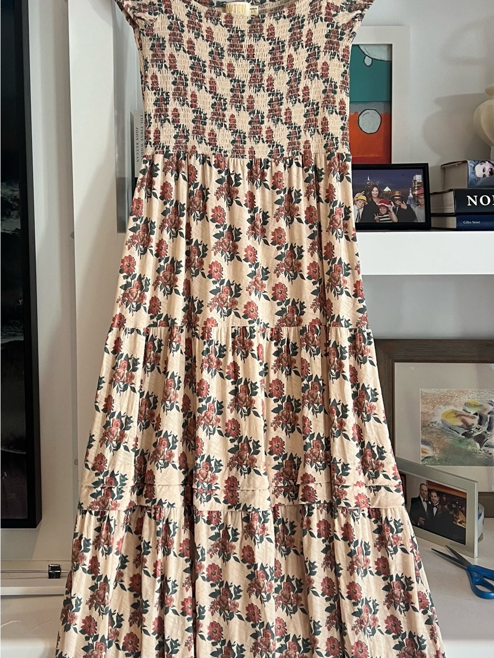 Nation LTD Cream Maxi Skirt with Rose Print